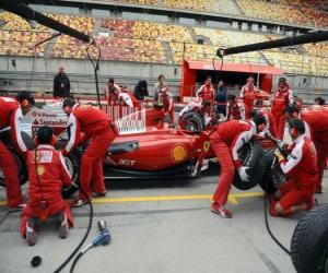пазл Ferrari пит-стоп практике, Шанхай 2010
